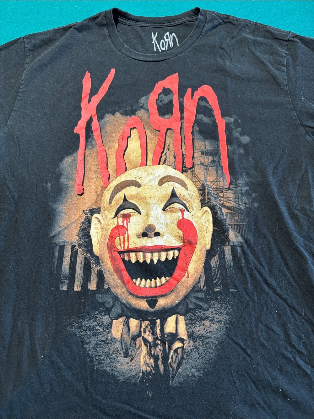 2016 Korn Band Tee with Red and Black Clown Design , XL , $36